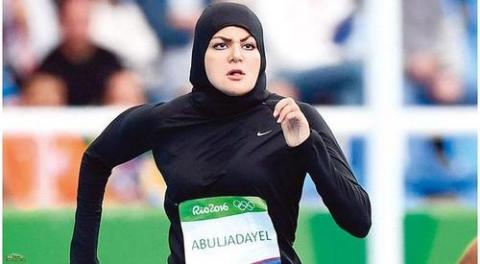 پوشش‌ دونده‌ زن‌ عربستانی‌ در المپیک/عکس