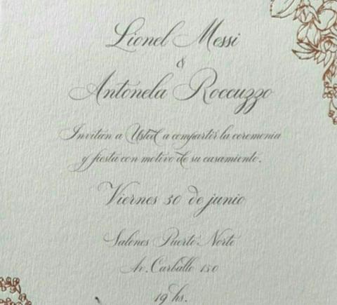  کارت عروسی لیونل مسی/عکس