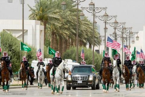 اسکورت عجیب خودروی ترامپ در عربستان/عکس