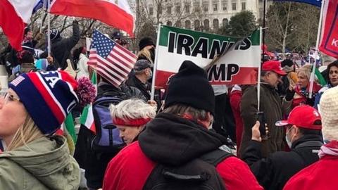 طرفداران ایرانی ترامپ در مقابل کنگره آمریکا + عکس